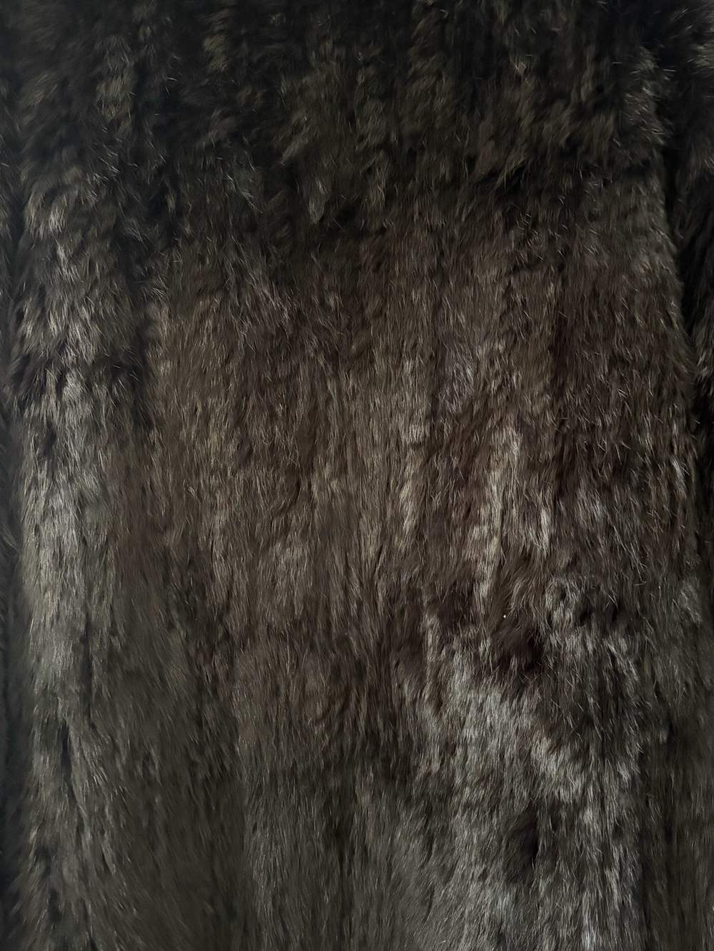 Classic Black Rabbit Fur Jacket - Women’s Plush Coat - Picture 7 of 7